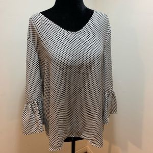 Black polka dots blouse